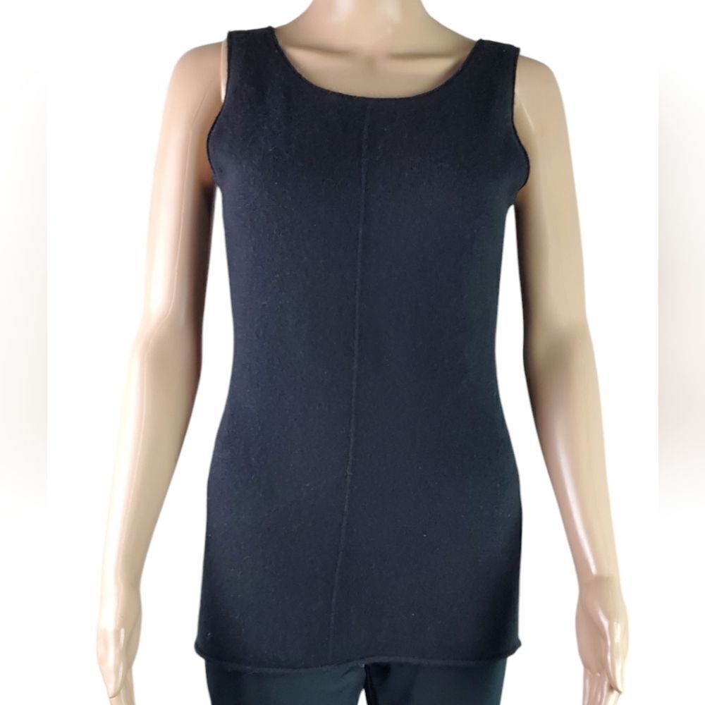 Tahari Black 100% 2 Ply Cashmere Tank Top